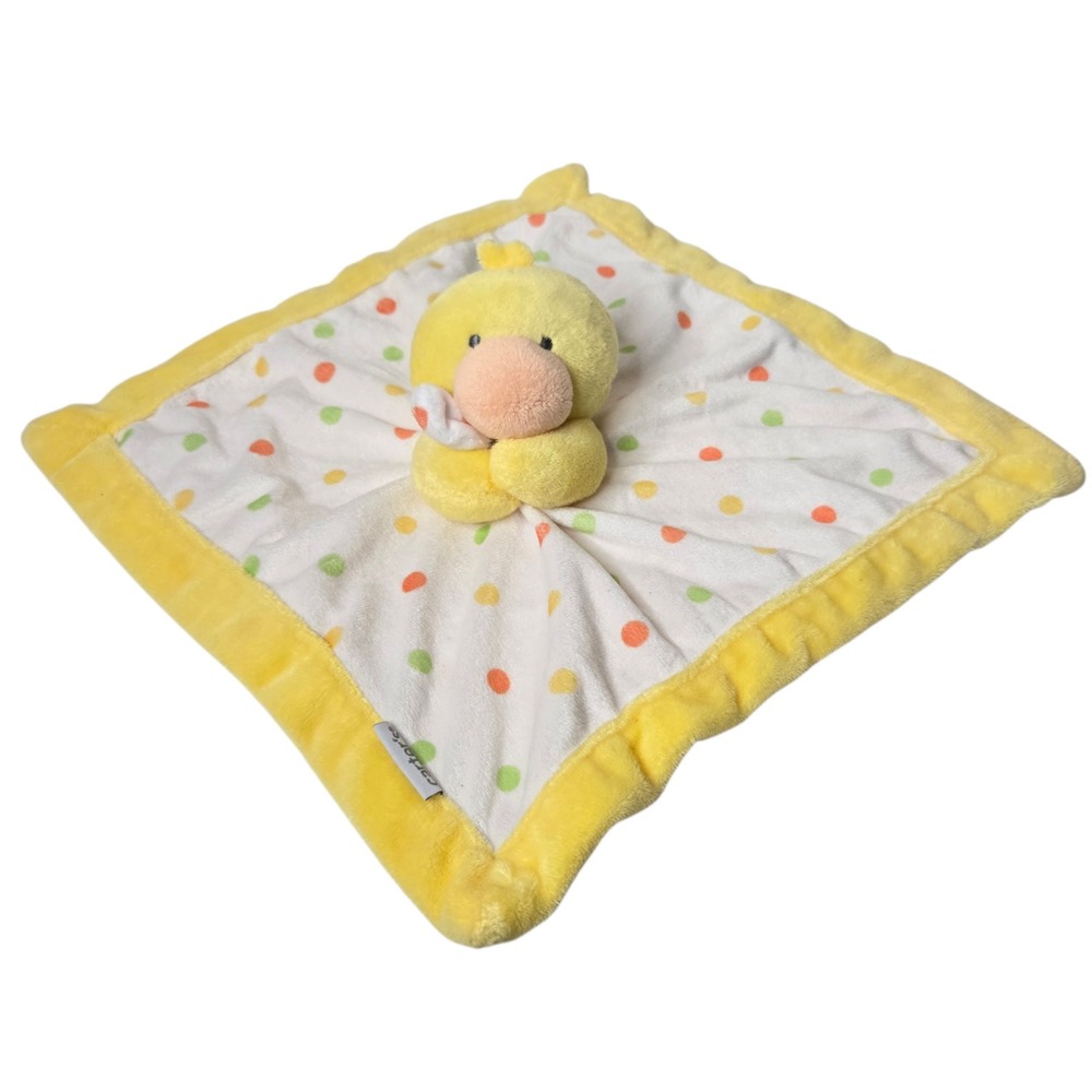Carters Yellow Duck‎ Lovey Security Blanket 14" Polka Dot Comfort Farm Plush